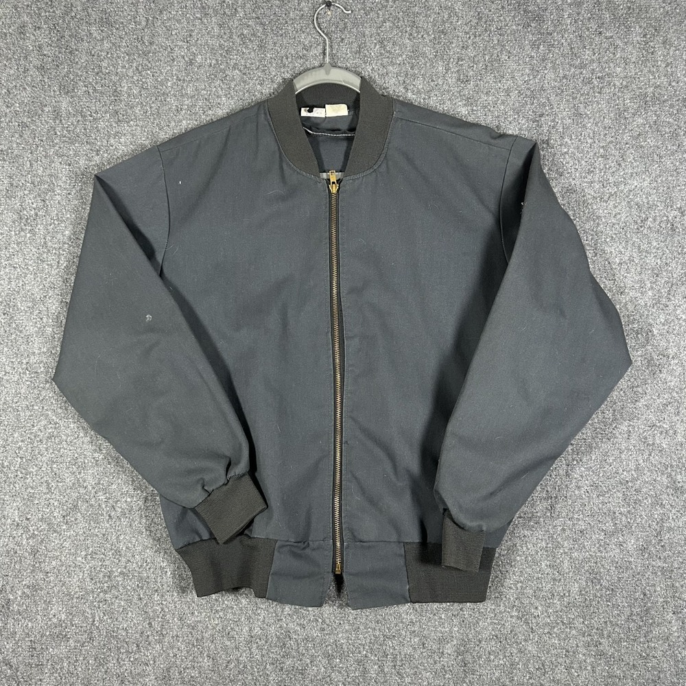 Vintage Unitog Jacket Mens Large Gray Workwear Zip Bomber Union Made USA #3455